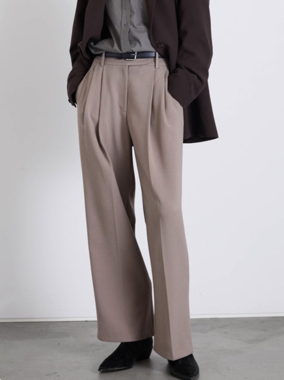 Oak + Fort Coffee Liqueur High-Rise Straight-Leg Trousers Pants office Size 6 - Picture 14 of 16